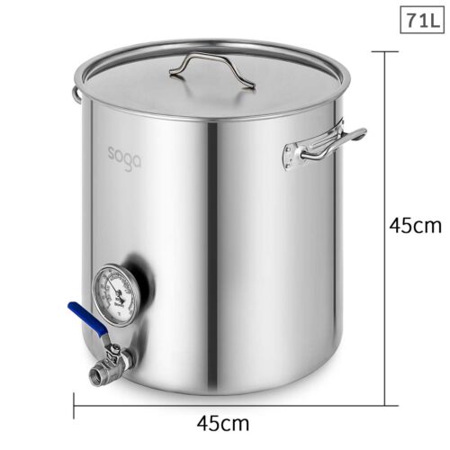 Stainless Steel Brewery Pot 71L with Beer Valve 45*45cm - Image 2