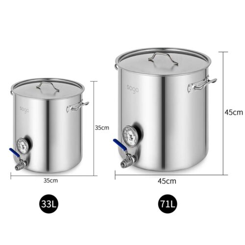 Stainless Steel Brewery Pot 33L 71L with Beer Valve 35CM 45CM - Image 2