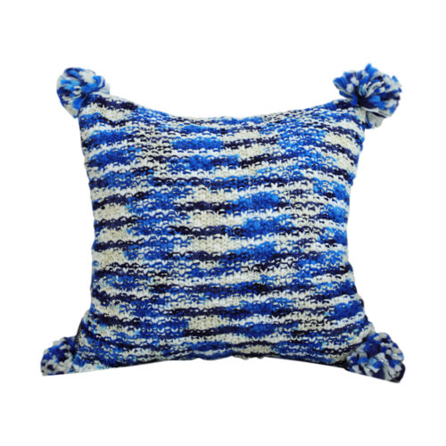 45cm Throw Pillow Deep Sea Blue Gradient Dyed Decorative Soft Square for Couch or Bed