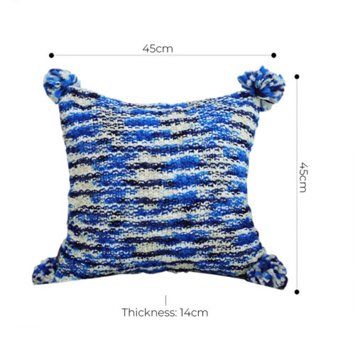 45cm Throw Pillow Deep Sea Blue Gradient Dyed Decorative Soft Square for Couch or Bed - Image 4