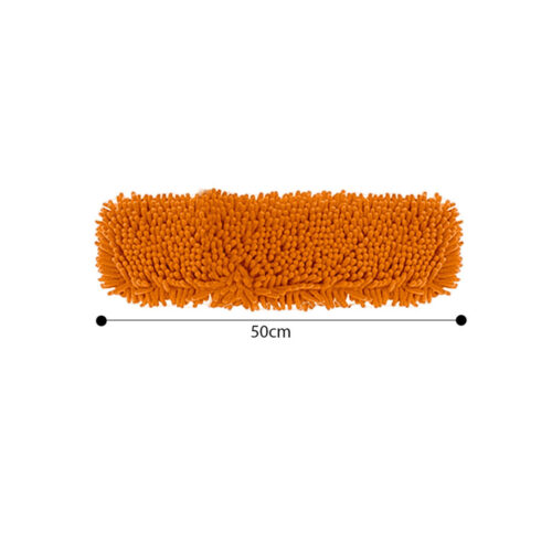 2x 50x12 Orange Microfiber Flat Mop Floor Cleaning Pads Rotating Dust Remover - Image 6