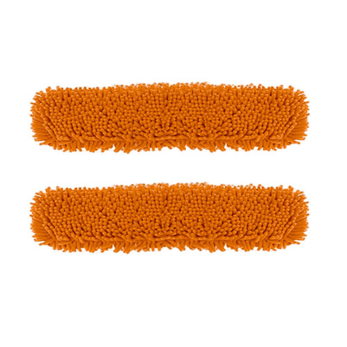 2x 80x12 Orange Microfiber Flat Mop Floor Cleaning Pads Rotating Dust Remover