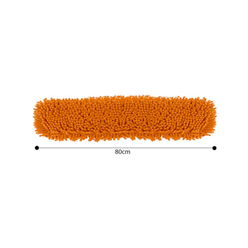 2x 80x12 Orange Microfiber Flat Mop Floor Cleaning Pads Rotating Dust Remover - Image 6