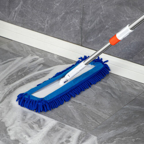 60x12 Blue Microfiber Flat Mop Floor Cleaning Pads Rotating Dust Remover - Image 3