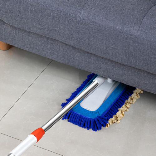 60x12 Blue Microfiber Flat Mop Floor Cleaning Pads Rotating Dust Remover - Image 5