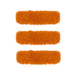 3X 50x12 Orange Microfiber Flat Mop Floor Cleaning Pads Rotating Dust Remover