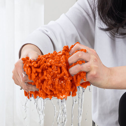 3X 50x12 Orange Microfiber Flat Mop Floor Cleaning Pads Rotating Dust Remover - Image 7