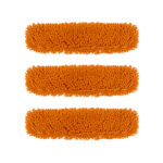 3X 60x12 Orange Microfiber Flat Mop Floor Cleaning Pads Rotating Dust Remover