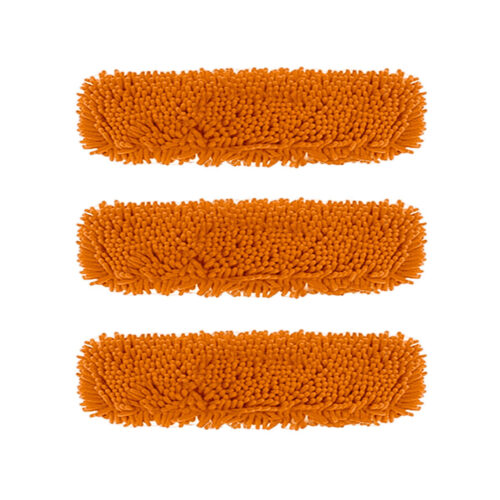3X 60x12 Orange Microfiber Flat Mop Floor Cleaning Pads Rotating Dust Remover