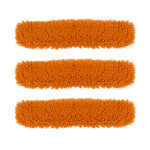 3X 80x12 Orange Microfiber Flat Mop Floor Cleaning Pads Rotating Dust Remover