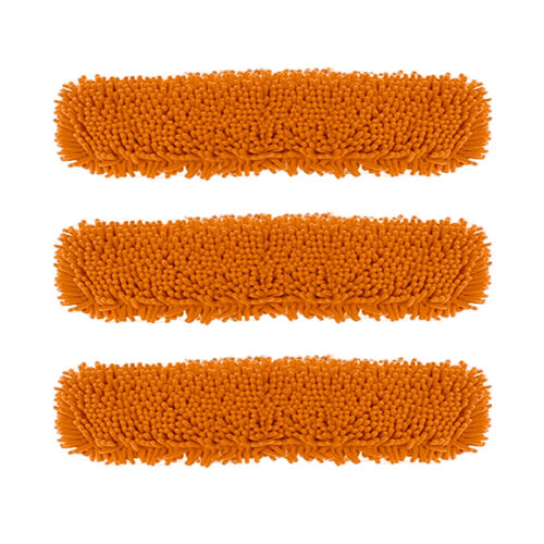 3X 80x12 Orange Microfiber Flat Mop Floor Cleaning Pads Rotating Dust Remover