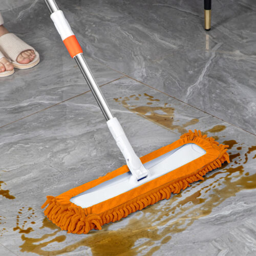 3X 80x12 Orange Microfiber Flat Mop Floor Cleaning Pads Rotating Dust Remover - Image 4