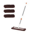 60x12 Coffee Microfiber Flat Mop Floor Cleaning Pads Rotating Dust Remover