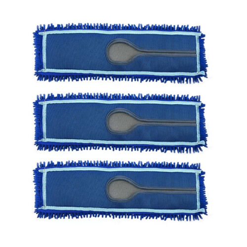 3X 100x22 Blue Microfiber Flat Mop Floor Cleaning Pads Rotating Dust Remover
