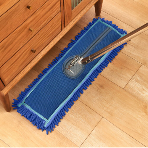 3X 100x22 Blue Microfiber Flat Mop Floor Cleaning Pads Rotating Dust Remover - Image 3