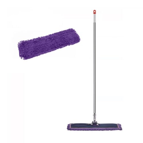 90cm Purple Microfiber Flat Mop Floor Cleaning Pads Rotating Dust Remover