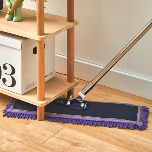 90cm Purple Microfiber Flat Mop Floor Cleaning Pads Rotating Dust Remover - Image 2