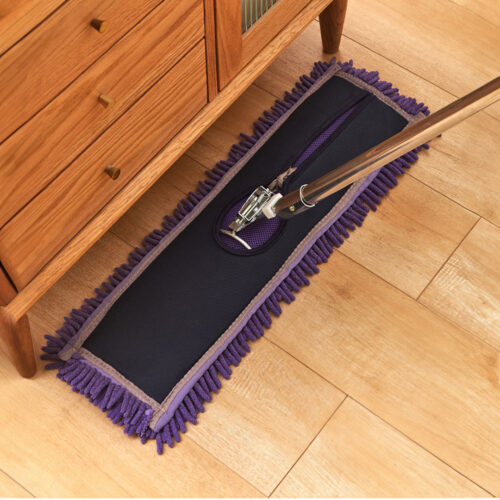 90cm Purple Microfiber Flat Mop Floor Cleaning Pads Rotating Dust Remover - Image 3