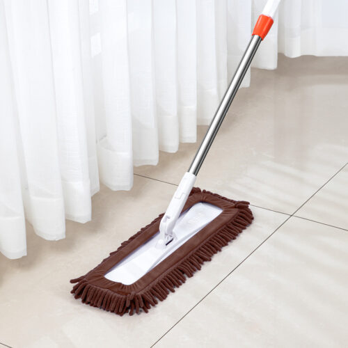 80x12 Coffee Microfiber Flat Mop Floor Cleaning Pads Rotating Dust Remover - Image 3