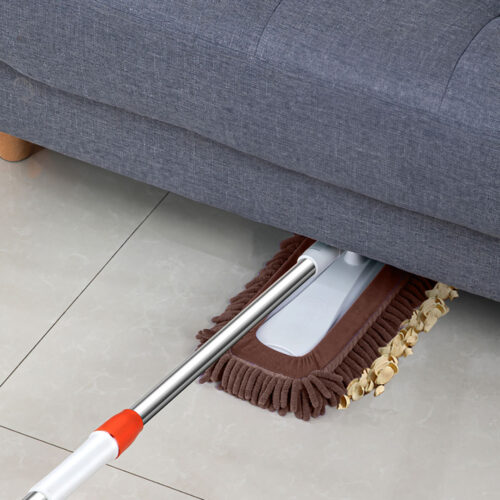 80x12 Coffee Microfiber Flat Mop Floor Cleaning Pads Rotating Dust Remover - Image 4