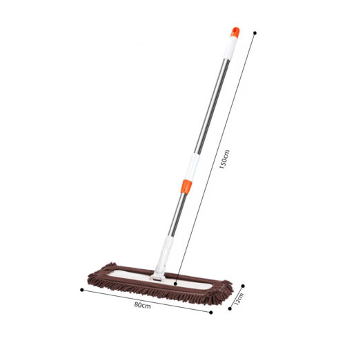 80x12 Coffee Microfiber Flat Mop Floor Cleaning Pads Rotating Dust Remover - Image 7