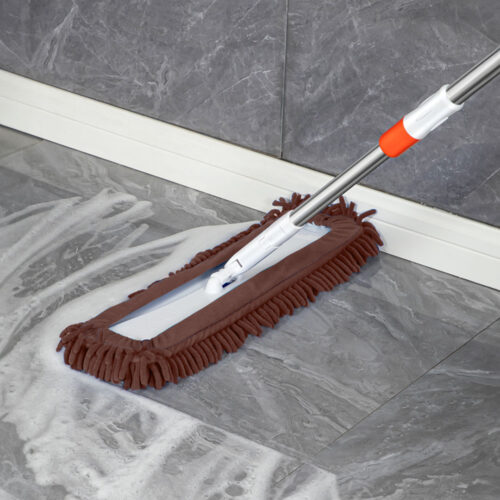 80x12 Coffee Microfiber Flat Mop Floor Cleaning Pads Rotating Dust Remover - Image 8