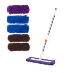 60x12 Microfiber Flat Mop Floor Cleaning Pads Rotating Dust Remover 3 Color