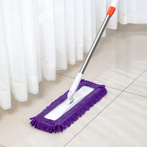 60x12 Microfiber Flat Mop Floor Cleaning Pads Rotating Dust Remover 3 Color - Image 3