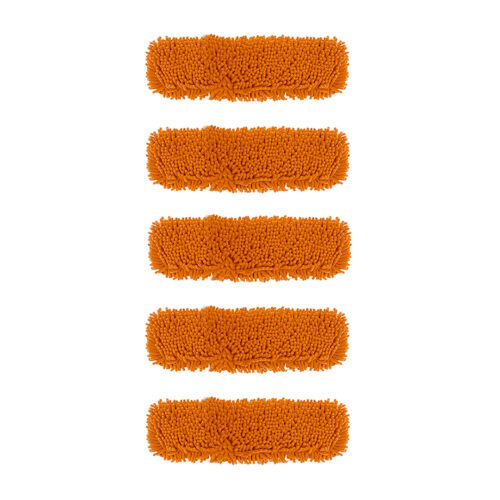 5X 50x12 Orange Microfiber Flat Mop Floor Cleaning Pads Rotating Dust Remover