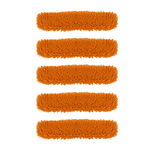 5X 80x12 Orange Microfiber Flat Mop Floor Cleaning Pads Rotating Dust Remover