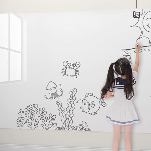 2x 45cmx1000cm Clear Dry Erase Adhesive Whiteboard Wall Surface Peel Sticker Sheet - Image 3