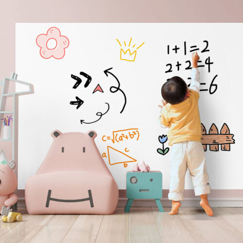 2x 120cmx500cm Clear Dry Erase Adhesive Whiteboard Wall Surface Peel Sticker Sheet - Image 2