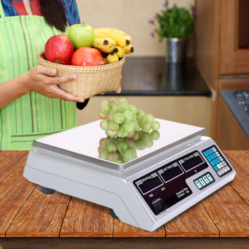 2x 40kg Digital Commercial Kitchen Scales Shop Electronic Weight Scale Food White - Image 3