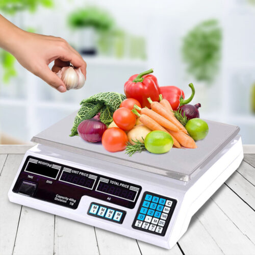 2x 40kg Digital Commercial Kitchen Scales Shop Electronic Weight Scale Food White - Image 4