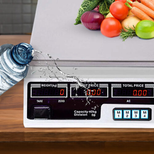 2x 40kg Digital Commercial Kitchen Scales Shop Electronic Weight Scale Food White - Image 5