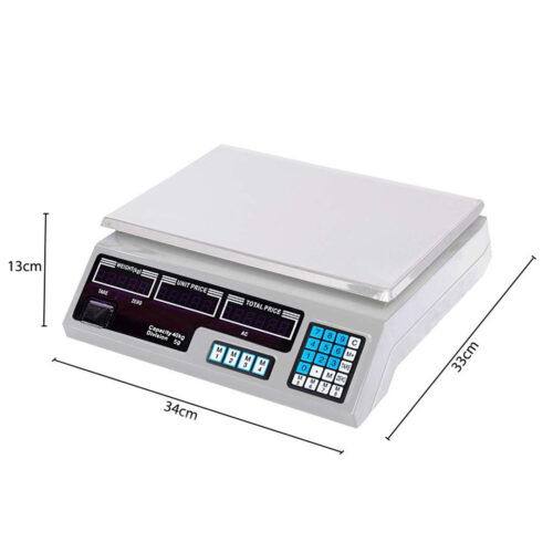2x 40kg Digital Commercial Kitchen Scales Shop Electronic Weight Scale Food White - Image 6