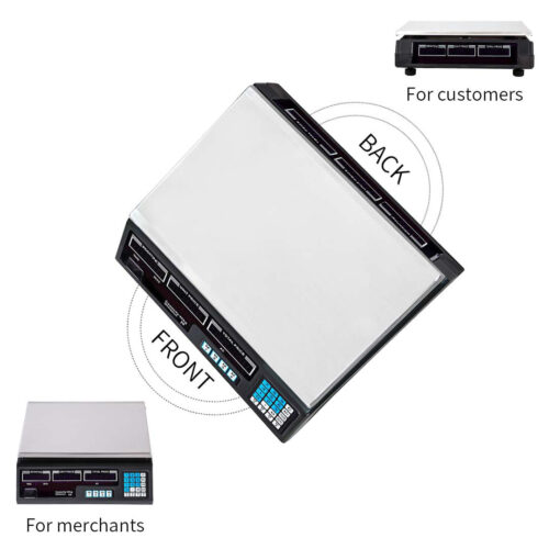 2x 40kg Digital Commercial Kitchen Scales Shop Electronic Weight Scale Food White - Image 7