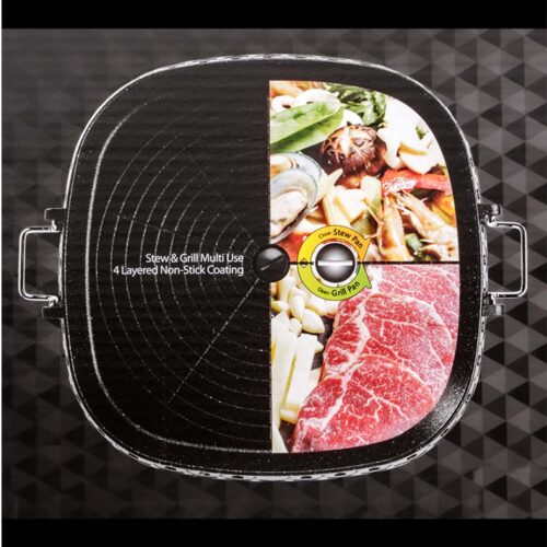 2x Portable Korean BBQ Butane Gas Stove Stone Grill Plate Non Stick Coated Square - Image 7