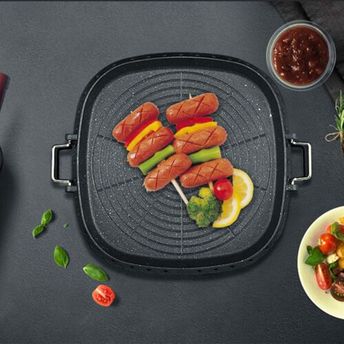2x Portable Korean BBQ Butane Gas Stove Stone Grill Plate Non Stick Coated Square - Image 8