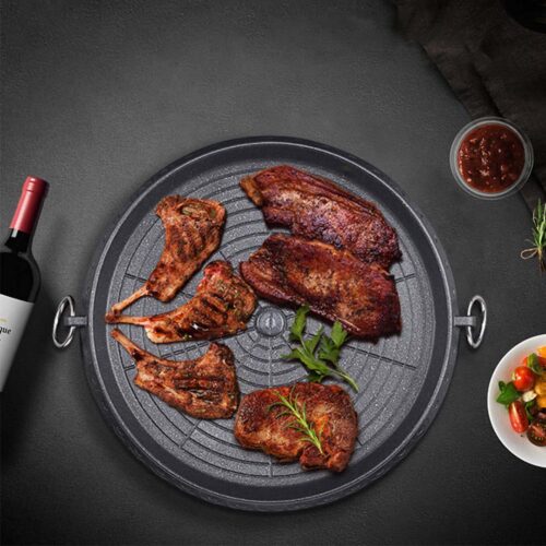2x Portable Korean BBQ Butane Gas Stove Stone Grill Plate Non Stick Coated Round - Image 8