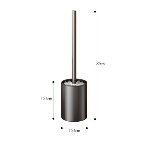 2x 27cm Wall-Mounted Toilet Brush with Holder Bathroom Cleaning Scrub Dark Grey - Image 5