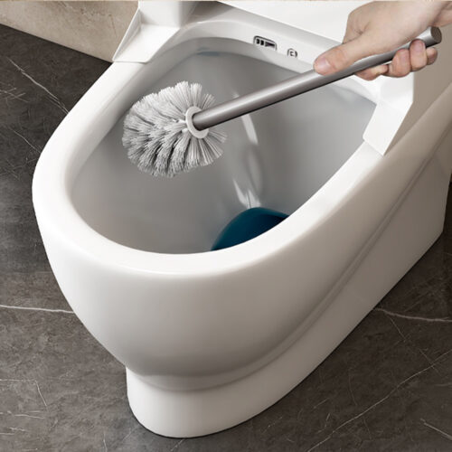 2x 27cm Wall-Mounted Toilet Brush with Holder Bathroom Cleaning Scrub Dark Grey - Image 6