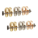 2x 69cm Wall-Mounted Slipper Organiser Adhesive Storage Space-Saving Wall Rack