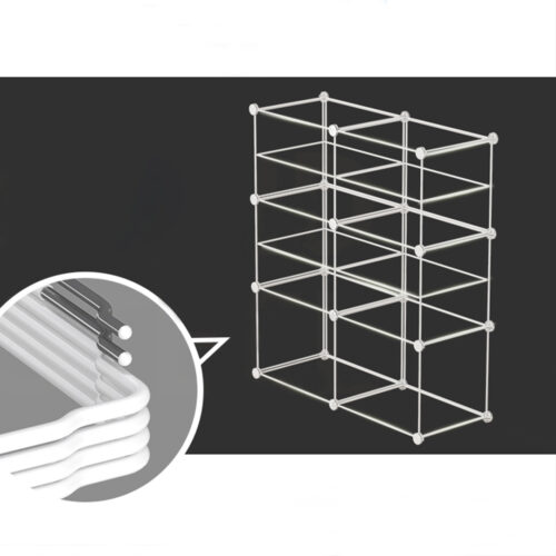 6 Cubes Black Portable Wardrobe Divide-Grid Modular Storage Organiser Folding Closet - Image 9