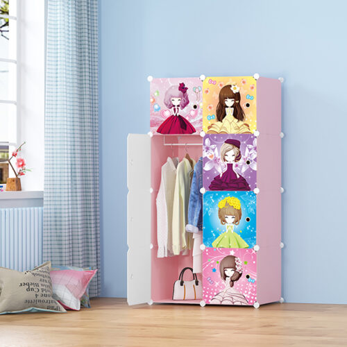 8 Cubes Princess Portable Wardrobe Divide-Grid Modular Storage Organiser Folding Closet - Image 3