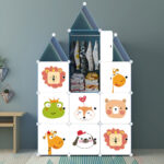 10 Cubes DIY Animal Portable Wardrobe Divide-Grid Modular Storage Organiser Folding Closet