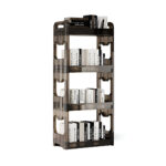 38x24cm Black 3 Tier Bookshelf Cosmetic Storage Organizer Trolley Rack