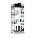 38x24cm Black 4 Tier Bookshelf Cosmetic Storage Organizer Trolley Rack