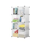 8-Cube Transparent Shelf Box Portable Cubby DIY Storage Shelves Modular Closet Organiser