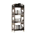 38x24cm Black 3 Tier Bookshelf Cosmetic Storage Organizer Trolley Rack